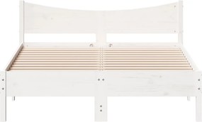vidaXL Σκελετός Κρεβ. Χωρίς Στρώμα Λευκό 140x200 εκ Μασίφ Πεύκο