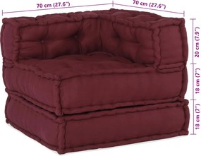 vidaXL Μονάδα Μοντέρνου Καναπέ 2 pcs Καφετί 140 x 70 x 56 εκ. Ύφασμα