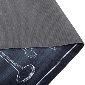 vidaXL Χαλί Κουζίνας Μαύρο 300 x 60 εκ Βελούδο