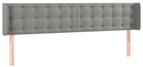 vidaXL Κεφαλάρι Κρεβατιού LED Ανοιχτό Γκρι 203x16x78/88 εκ. Βελούδινο