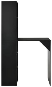 vidaXL Τραπέζι Μπαρ με Ράφι Μαύρο 115 x 59 x 200 εκ.