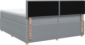 vidaXL Κρεβάτι box spring με στρώμα Ανοιχτό γκρι 200 x 200 cm Ύφασμα