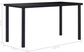 vidaXL Τραπεζαρία Μαύρη 140 x 70 x 75 εκ. από Ψημένο Γυαλί