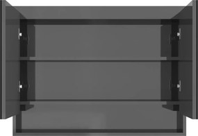 vidaXL Ντουλάπι Μπάνιου με Καθρέφτη 80x15x60 εκ. Λαμπερό Γκρι από MDF