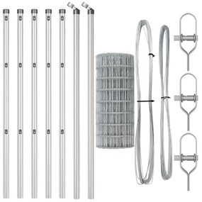 vidaXL Euro Fence με 13 Πόλους 0.8x25 μ Γαλβανισμένος Χάλυβας