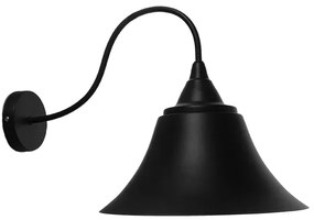 GloboStar® BELL 01038 Vintage Industrial Φωτιστικό Τοίχου Απλίκα Μονόφωτο Μαύρο Καμπάνα Φ30 x Μ35 x Π30 x Υ30cm