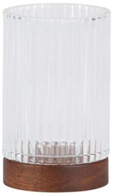 Ποτηροθήκη LBTAH-BA72023 7x7x12cm Clear-Brown Andrea House Wood, Glass