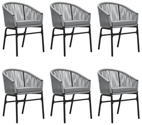 vidaXL Σετ Τραπεζαρίας Κήπου 7 Τεμαχίων Γκρι