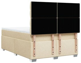 ΚΡΕΒΑΤΙ BOXSPRING ΜΕ ΣΤΡΩΜΑ ΚΡΕΜ 160X200 ΕΚ. ΥΦΑΣΜΑΤΙΝΟ 3292851