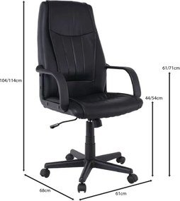 BF1410 Πολυθρόνα Γραφείου Διευθυντή Pu Μαύρο   1τμχ