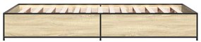 vidaXL Πλαίσιο Κρεβατιού Sonoma Δρυς 75 x 190 εκ. Επεξ. Ξύλο & Μέταλλο