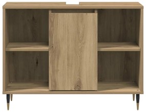 vidaXL Ντουλάπι Μπάνιου με ράφι με πόρτα artisan δρυς 80 x 33 x 60 εκ