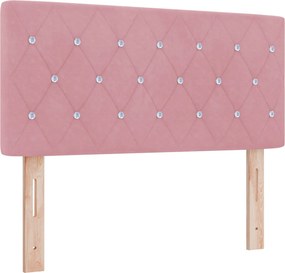 vidaXL Κρεβάτι box spring με στρώμα Ροζ 120 x 200 cm Βελούδο