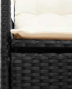 vidaXL Σετ Επίπλων Bistro 3 τεμ. Μαύρο Συνθ. Ρατάν/Ακακία + Μαξιλάρια
