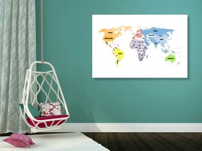 Εικόνα στο φελλό του αρχικού παγκόσμιου χάρτη - 90x60  color mix