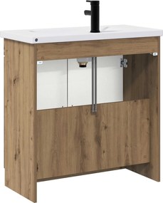 vidaXL Σετ Επίπλων Μπάνιου Artisan Δρυς 56 x 37,5 x 81 εκ
