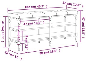 Παπουτσοθήκη Καφέ Δρυς 102x32x47 εκ. από Επεξεργασμένο Ξύλο - Καφέ