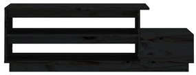 Τραπεζάκι Σαλονιού Μαύρο 120x50x40,5 εκ. από Μασίφ Ξύλο Πεύκου - Μαύρο