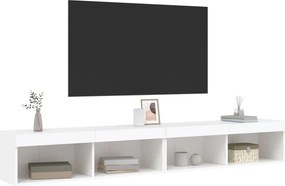 vidaXL Έπιπλα Τηλεόρασης με LED 2 τεμ. Λευκά 100 x 30 x 30 εκ.
