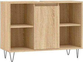 vidaXL Ντουλάπι Μπάνιου Sonoma Δρυς 80 x 33 x 60 εκ. από Επεξεργ. Ξύλο