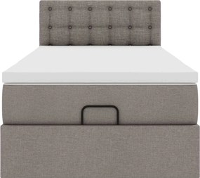 vidaXL Οθωμανικό κρεβάτι με στρώμα Taupe 90x190cm ύφασμα