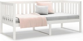vidaXL Κρεβάτι ημέρας χωρίς στρώμα Λευκό 100x200 cm Στερεό ξύλο πεύκο