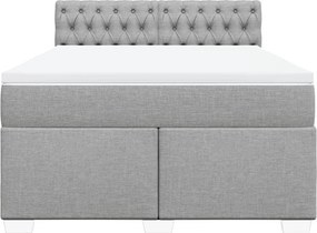 vidaXL Κρεβάτι Boxspring με Στρώμα Αν. Πράσινο 160x200εκ Υφασμάτινο