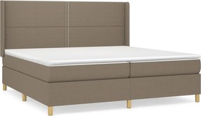 vidaXL Κρεβάτι Boxspring με Στρώμα Taupe 200x200 εκ. Υφασμάτινο
