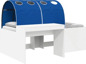 vidaXL Κρεβάτι με Τούνελ 3 τμχ. Λευκό και Μπλε