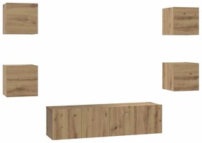 vidaXL Σετ επίπλου τηλεόρασης 6 pcs artisan δρυς 60 x 30 x 30 cm