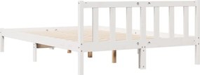 vidaXL Πλαίσιο Κρεβατιού Μακρύ Χωρ. Στρώμα Λευκό 140x210εκ Μασίφ Πεύκο