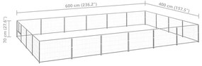 vidaXL Σπιτάκι Σκύλου Ασημί 24 μ² Ατσάλινο
