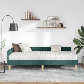 vidaXL Κρεβάτι γωνίας με στρώμα με στρώμα 2 pcs Πράσινο ύφασμα