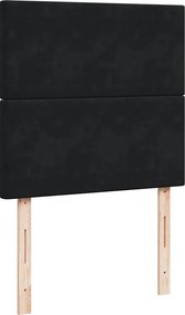 vidaXL Κρεβάτι Boxspring με Στρώμα Μαύρο 100x200 εκ. Βελούδινο