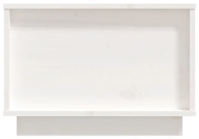 Τραπεζάκι Σαλονιού Λευκό 60 x 50 x 35 εκ. από Μασίφ Ξύλο Πεύκου - Λευκό