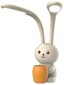 KIDS DESK LAMP LED BADOO  BUNNY FIGURE WITH PENHOLDER YELLOW ABS