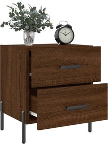 vidaXL Κομοδίνα 2 τεμ. Καφέ Δρυς 40 x 35 x 47,5 εκ. από Επεξεργ. Ξύλο