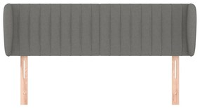 vidaXL Κεφαλάρι με Πτερύγια Σκούρο Γκρι 147 x 23 x 78/88εκ. Υφασμάτινο