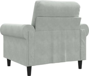vidaXL Πολυθρόνα Ανοιχτό Γκρι 60 εκ. Βελούδινη