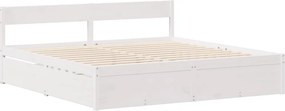 vidaXL Σκελετός Κρεβ. Χωρίς Στρώμα Λευκό 180x200 εκ Μασίφ Πεύκο