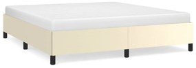 vidaXL Πλαίσιο Κρεβατιού Κρεμ 180x200 εκ. από Συνθετικό Δέρμα