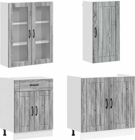 vidaXL Μονάδα κουζίνας LUCCA 8 pcs Γκρι Sonoma Επεξεργασμένο Ξύλο
