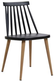 Καρέκλα Lavida Black ΕΜ139,2 43X48X77 cm Σετ 4τμχ Μέταλλο,Πολυπροπυλένιο