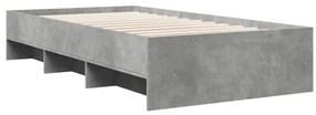 vidaXL Πλαίσιο Κρεβατιού Γκρι Σκυροδέματος 75 x 190 εκ. Επεξεργ. Ξύλο