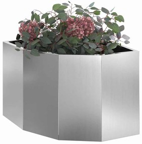 vidaXL Γωνιακό Ροδόδεντρο Ασημί 45 x 45 x 35 cm Γαλβανισμένος χάλυβας