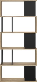 Maze βιβλιοθήκη  80x29,5x173,5εκ. Δρυς / Μαύρο