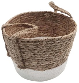 Καλάθι Με Βάση 00.06.61188 25x20-27cm Ψάθινο White Mat