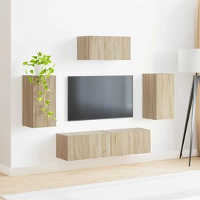 vidaXL Σετ επίπλου τηλεόρασης 5 pcs Δρύς Sonoma Επεξεργασμένο ξύλο