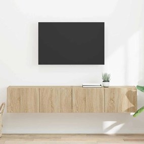 vidaXL Ντουλάπι Τηλεόρασης Τοίχου 2 pcs Σονόμα Επεξεργασμένο Ξύλο