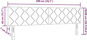vidaXL Κεφαλάρι Ανοιχτό γκρι 200 cm Βελούδο
